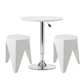 Artiss Bar Stools and Table Set 3PCS Dining Desk Kitchen Chairs Cafe Pub White