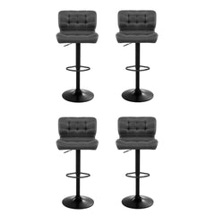 Artiss 4x Bar Stools Gas Lift Leather Padded Grey