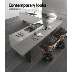 Artiss Bar Stools Gas Lift Leather All Black