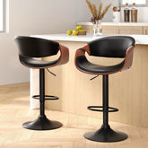 Artiss Set of 2 Bar Stools Gas Lift Leather w/Armrest