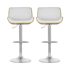 Artiss Set of 2 Bar Stools Adjustable Leather Chairs