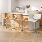 Artiss Set of 4 Bar Stools Adjustable Leather Chairs