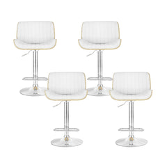 Artiss Set of 4 Bar Stools Adjustable Leather Chairs
