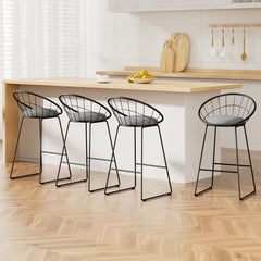 Artiss 4x Bar Stools Padded Seat Metal