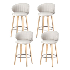 4x Set of 4 Artiss Bar Stools Dining Chairs Contoured Leather Wood Stool