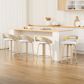 Artiss Set of 4 Bar Stools Swivel Dining Chairs Low Back Counter Seat PU Cushion