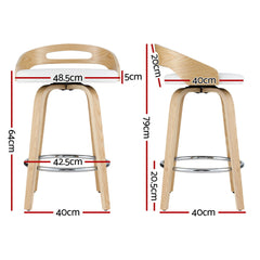 Artiss Set of 4 Bar Stools Swivel Dining Chairs Low Back Counter Seat PU Cushion