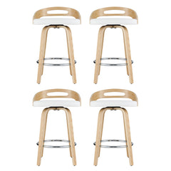Artiss Set of 4 Bar Stools Swivel Dining Chairs Low Back Counter Seat PU Cushion