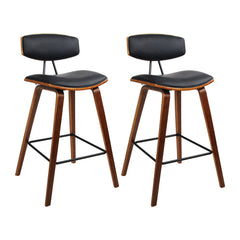 Artiss Set of 2 Bar Stools Leather Padded w/Backrest