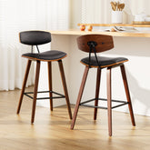 Artiss Set of 2 Bar Stools Leather Padded w/Backrest