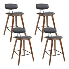 Artiss Set of 4 Bar Stools Leather Padded w/Backrest