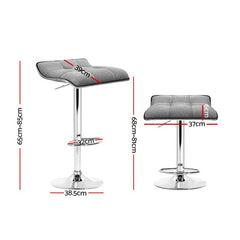 Artiss Set of 4 Bar Stools Linen Padded Gas Lift