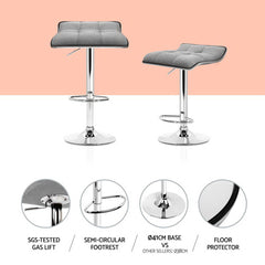Artiss Set of 4 Bar Stools Linen Padded Gas Lift