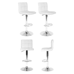 Artiss Set of 4 Bar Stools Leather Gas Lift White