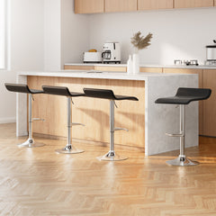 Artiss 4x Bar Stools Adjustable Gas Lift Chairs Black