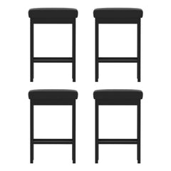 A Set of 4 Artiss Metal Bar Stools PU Seat Dining Counter Chairs