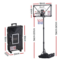 Everfit Portable Basketball Hoop System Adjustable Full Foldable Stand 2.07m