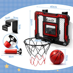 Everfit Mini Basketball Hoop Over Door Indoor LED Scoreboard Kids Set 40x30cm - Free Delivery