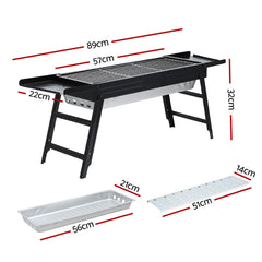 Grillz Charcoal BBQ Grill Smoker Portable Barbecue Outdoor Foldable Camping