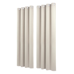 Artiss Blockout Curtains 2X 132x213cm Thermal Insulated Eyelet Drapes Beige