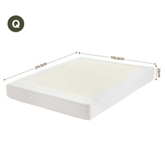 Artiss Compression Bed Frame Queen Size No Assembly Vacuum High Density Sponge Boucle Cream White