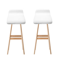 Artiss Set of 2 Bar Stools Wooden Stool White