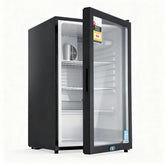 Devanti 105L Bar Fridge Glass Door Mini Fridge Countertop Cooler Black