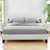 Artiss Neo Bed Frame PU Leather - White Double