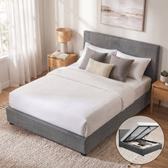 Artiss Nino Bed Frame Fabric - Grey Double