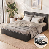 Artiss Nino Bed Frame PU Leather - Black Queen