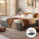 Artiss Double Full Size Gas Lift Bed Frame Base With Storage Platform Fabric