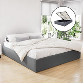 Artiss Bed Frame King Size Gas Lift Base With Storage Platform Grey Fabric Toki Collection