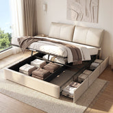 Artiss King Bed Frame Gas Lift Storage 3 Drawers Adjustable Headboard Platform Base