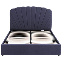 Artiss Queen Bed Frame with Lift Up Storage and USB Ports Grey