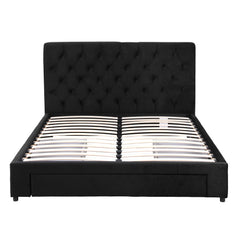 Artiss Double Bed Frame Storage Charging Station Upholstered 3 Drawers USB