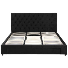 Artiss King Bed Frame Storage Charging Station Upholstered 3 Drawers USB Type-C