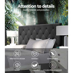 Artiss Bed Head Headboard Double Size Fabric - CAPPI Charcoal