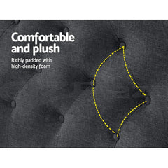 Artiss Bed Head Headboard King Size Fabric - CAPPI Charcoal