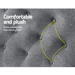 Artiss Bed Head Headboard Queen Size Fabric - CAPPI Grey