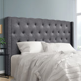 Artiss Bed Head Headboard King Size Fabric - LUCA Grey