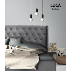 Artiss Bed Head Headboard Queen Size Fabric - LUCA Grey
