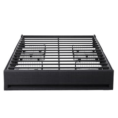 Artiss Double Bed Frame with Storage Drawers RGB Lights Charging Station Upholstered Fabric