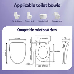Cefito Smart Electric Bidet Toilet Seat Wireless Remote Heated Dryer Auto Wash