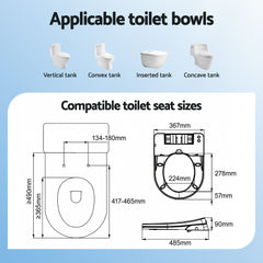 Cefito Non Electric Bidet Toilet Seat D-Shape Dual Nozzle Soft Close WaterMark