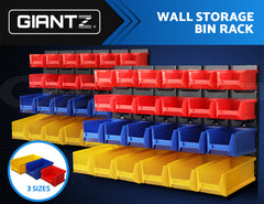 Giantz 48 Storage Bin Rack Wall Mounted Peg Board