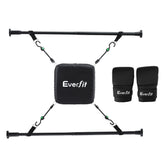 Everfit Doorway Punching Bag Adjustable Apartment Friendly with Boxing Gloves Black