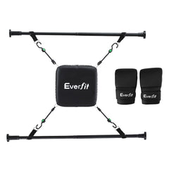 Everfit Doorway Punching Bag Adjustable Apartment Friendly with Boxing Gloves Black