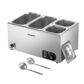 Devanti Commercial Food Warmer Bain Marie 4 Electric Buffet Pans