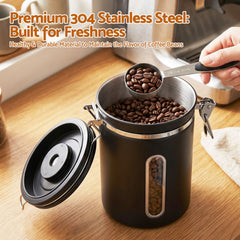 5-Star Chef 1.8L Stainless Steel Coffee Bean Storage Container Coffee Canister