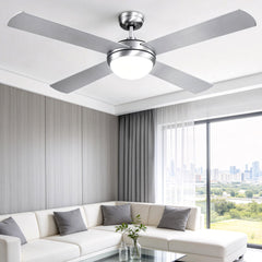 Devanti 52'' Ceiling Fan DC Motor w/Light w/Remote - Silver